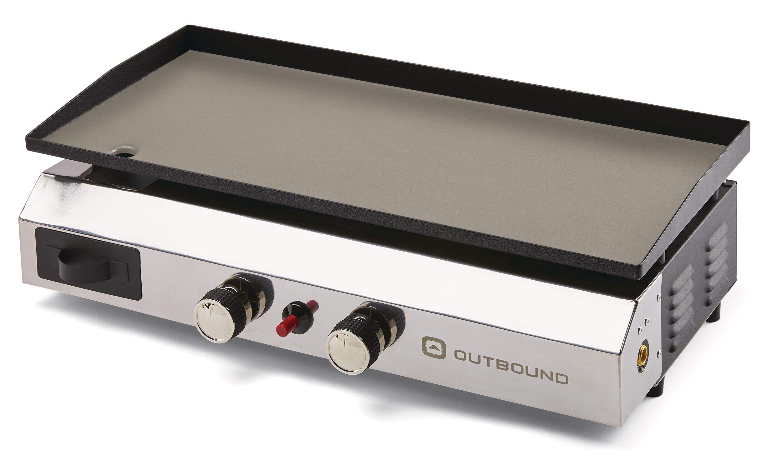 Outbound Tabletop Griddle Stove with Regulator, Steel, Black Front_Three_Fourths_Angled_Left
