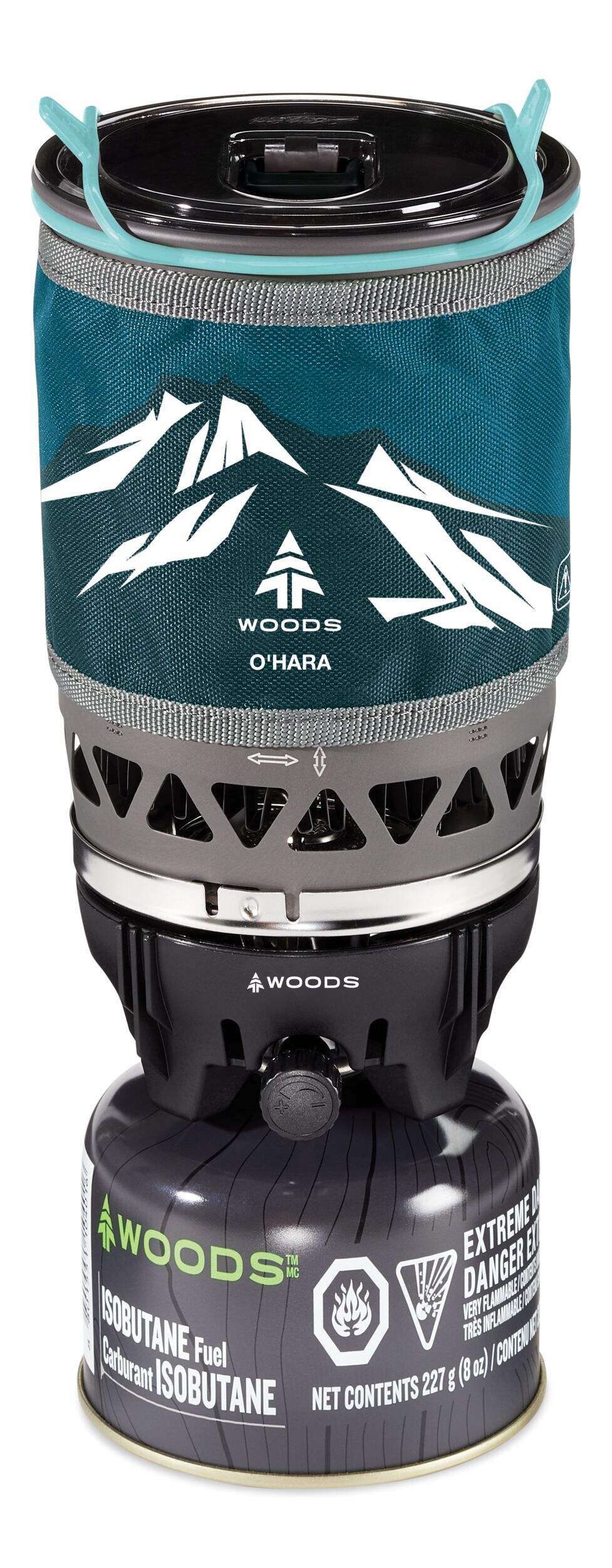 Woods™ O'HARA Personal All-in-One Ultra Portable Stove System with 1.1 L Pot, 2,800 BTUs Front_Elevated