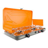 GSI Outdoors Selkirk 540 Camp Stove, Includes Lid, Stove Regulator & Windscreen, Orange Front_Three_Fourths_Angled_Right