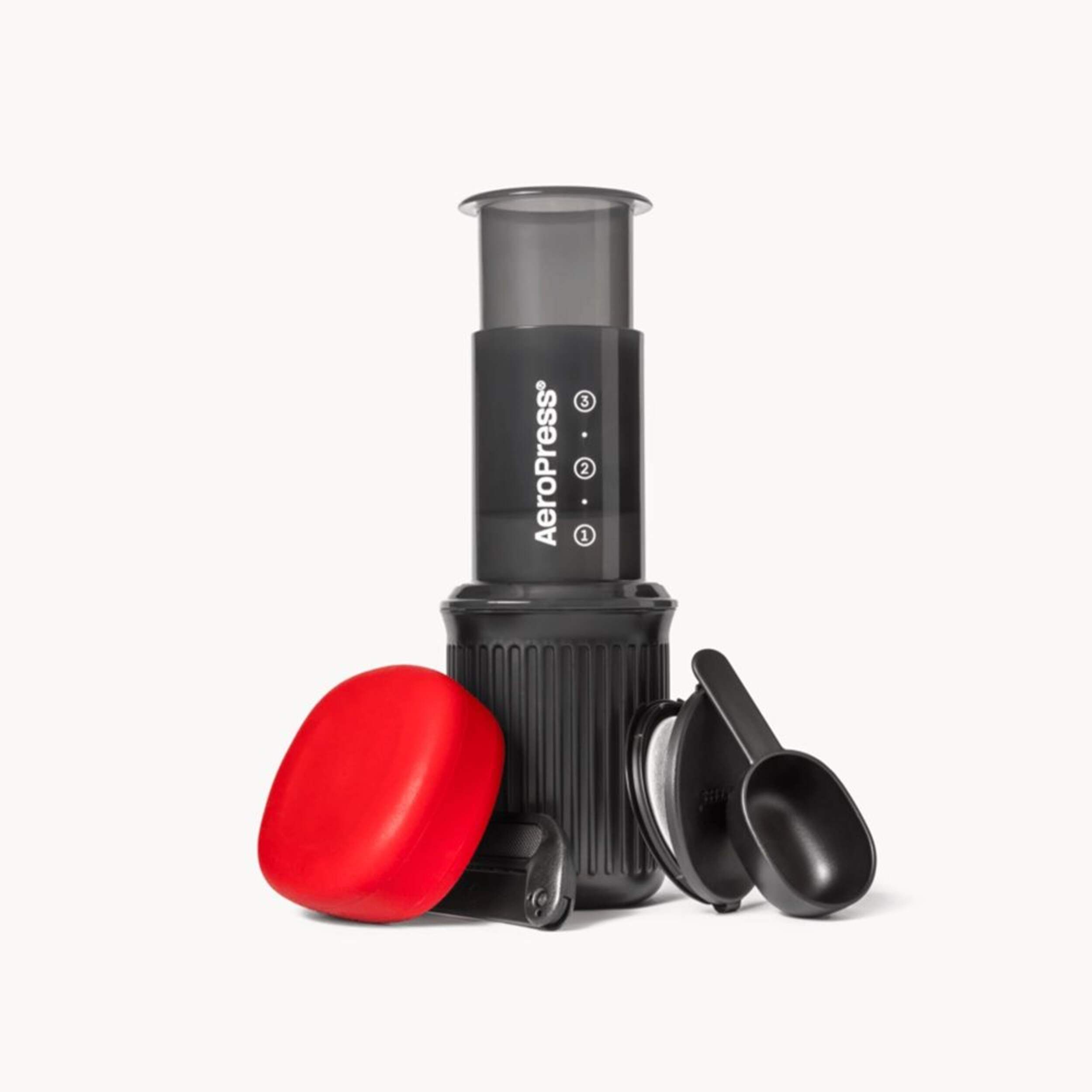 AeroPress Go Portable Travel Coffee Maker, 3-Cup, Grey Composite_or_Mixed