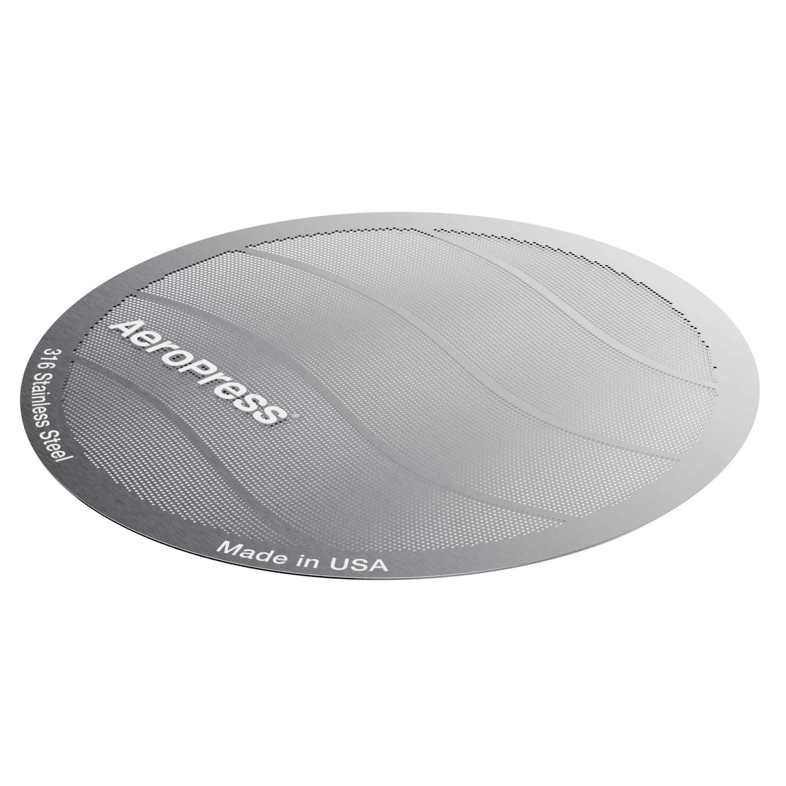 AeroPress Stainless Steel Reusable Coffee Filter Front_Angled_Left