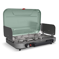 Coleman Cascade™ 328 Portable 3-Burner Matchless Camping Stove Front_Three_Fourths_Angled_Right
