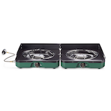 Woods Simmer Sense Ultimate Folding 2-Burner Camping Stove with Carry Bag Front_Elevated