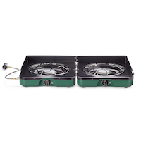 Woods Simmer Sense Ultimate Folding 2-Burner Camping Stove with Carry Bag Front_Elevated