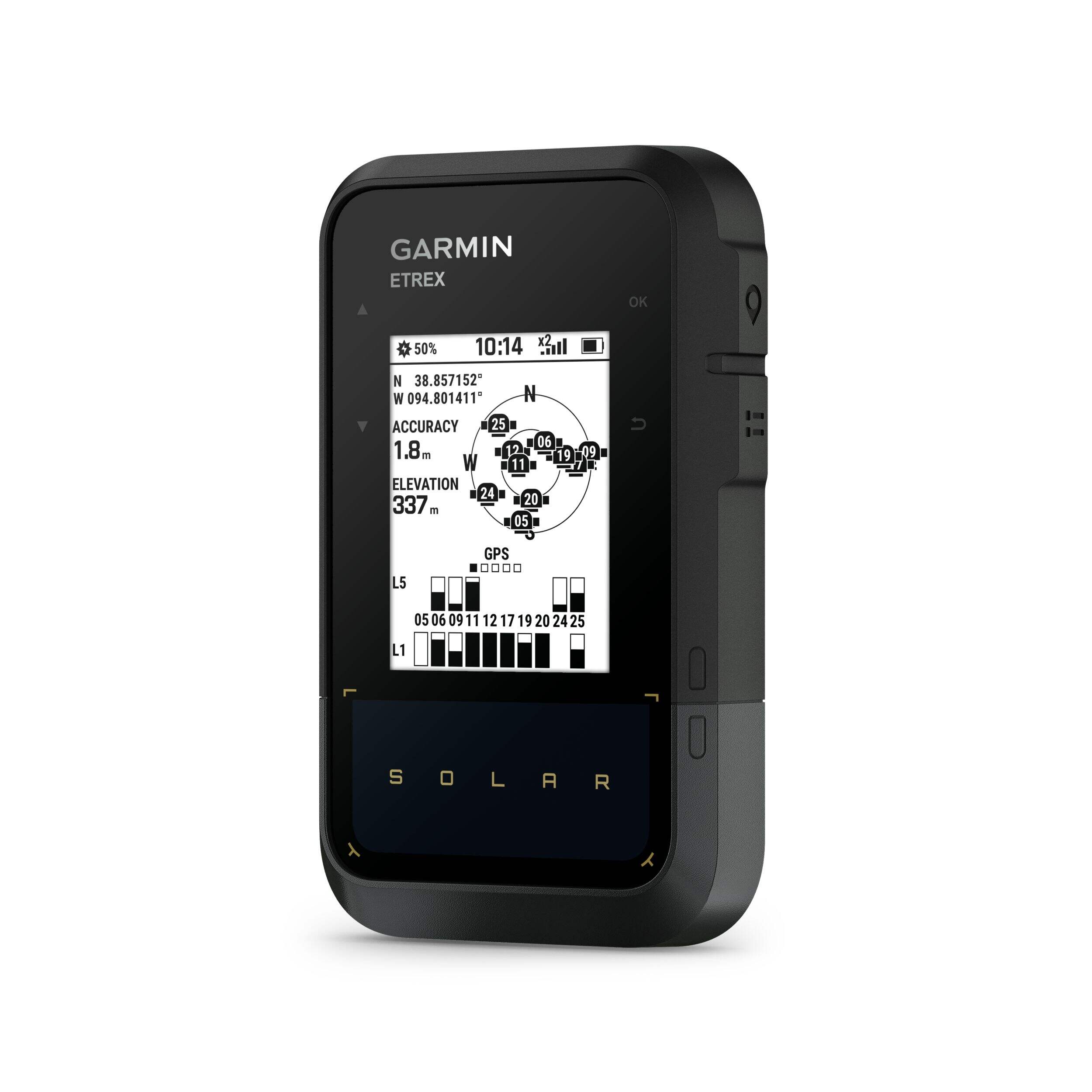 GPS à main à énergie solaire Garmin eTrex Front_Three_Fourths_Angled_Left