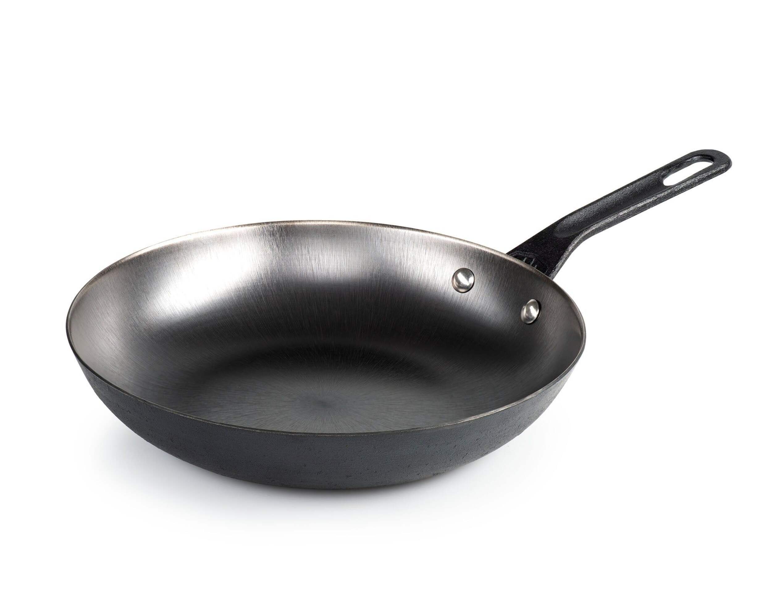 GSI Outdoors Guidecast Cast Iron Outdoor Camping Frying Pan, 10-in, Black Front_Three_Fourths_Angled_Left