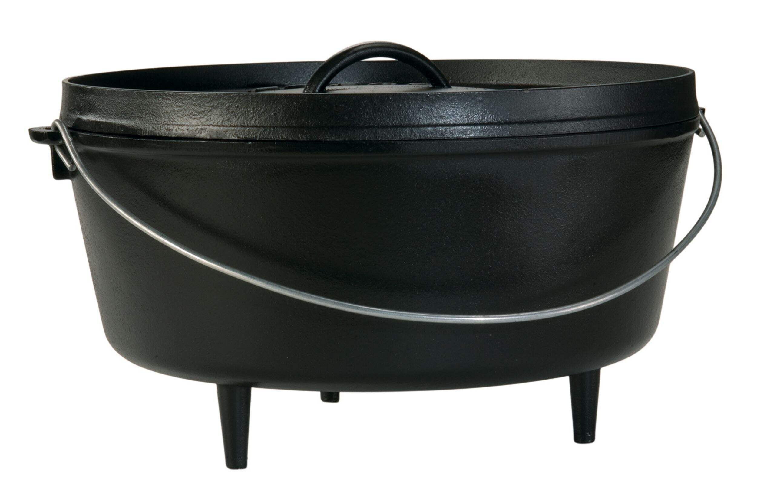 Logic Camping Dutch Oven with Iron Flanged Lid, 14-in Front_Angled_Right
