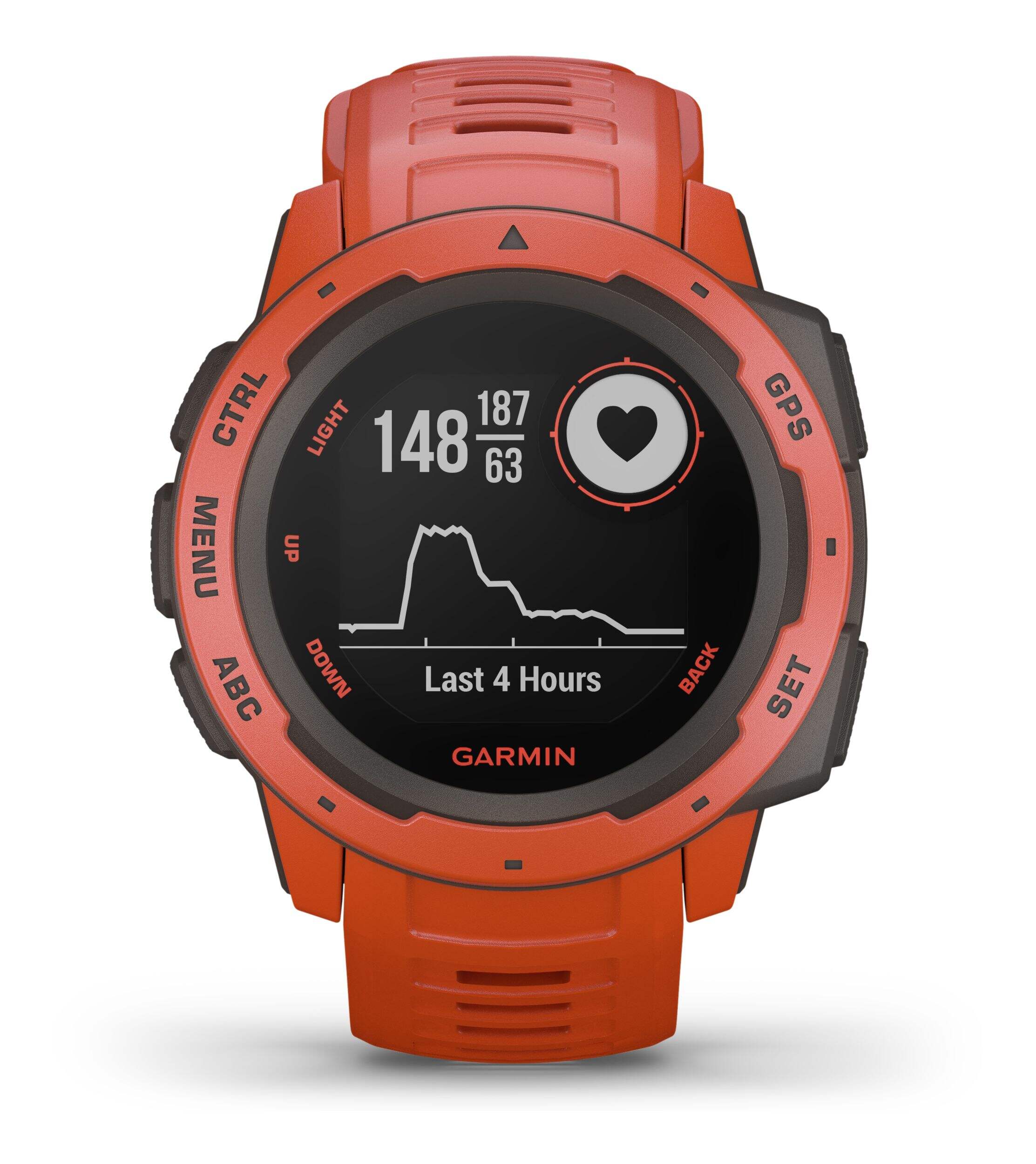 Garmin Instinct GPS Watch, Red Front_Flat