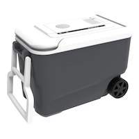 Igloo Wheeled Electric Cooler with Handle, 33-L, Grey Front_Three_Fourths_Angled_Left