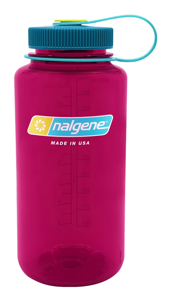 Nalgene Wide Mouth Hydration Clear Water Bottle, 946mL, Aubergine