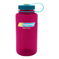 Nalgene Wide Mouth Hydration Clear Water Bottle, 946-mL, Aubergine Front_Flat