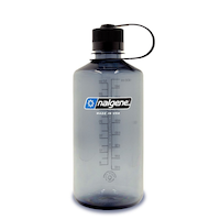 Nalgene Sustain® Narrow Mouth Water Bottle, Grey, 1 L Front_Flat