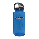 Nalgene On-The-Fly Wide Mouth Water Bottle, Slate Blue with Black Cap, 1 L Front_Flat