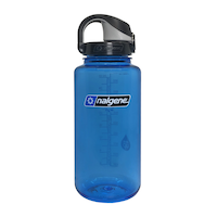Nalgene On-The-Fly Wide Mouth Water Bottle, Slate Blue with Black Cap, 1 L