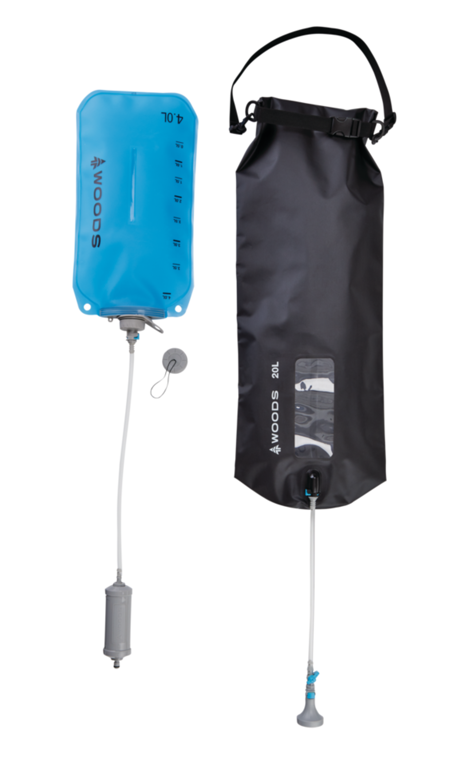 Woods™ Water Filter & Camp Shower Combo, 20-L, Grey Front_Flat