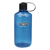 Nalgene Narrow Mouth Clear Water Bottle, 946-mL, Blue Front_Flat