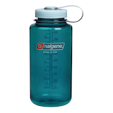 Nalgene Wide Mouth Clear Water Bottle, 946-mL, Green Front_Flat