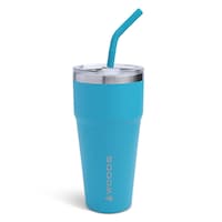 Woods Stackable Insulated Tumbler with Straw, Teal, 28-oz Front_Flat