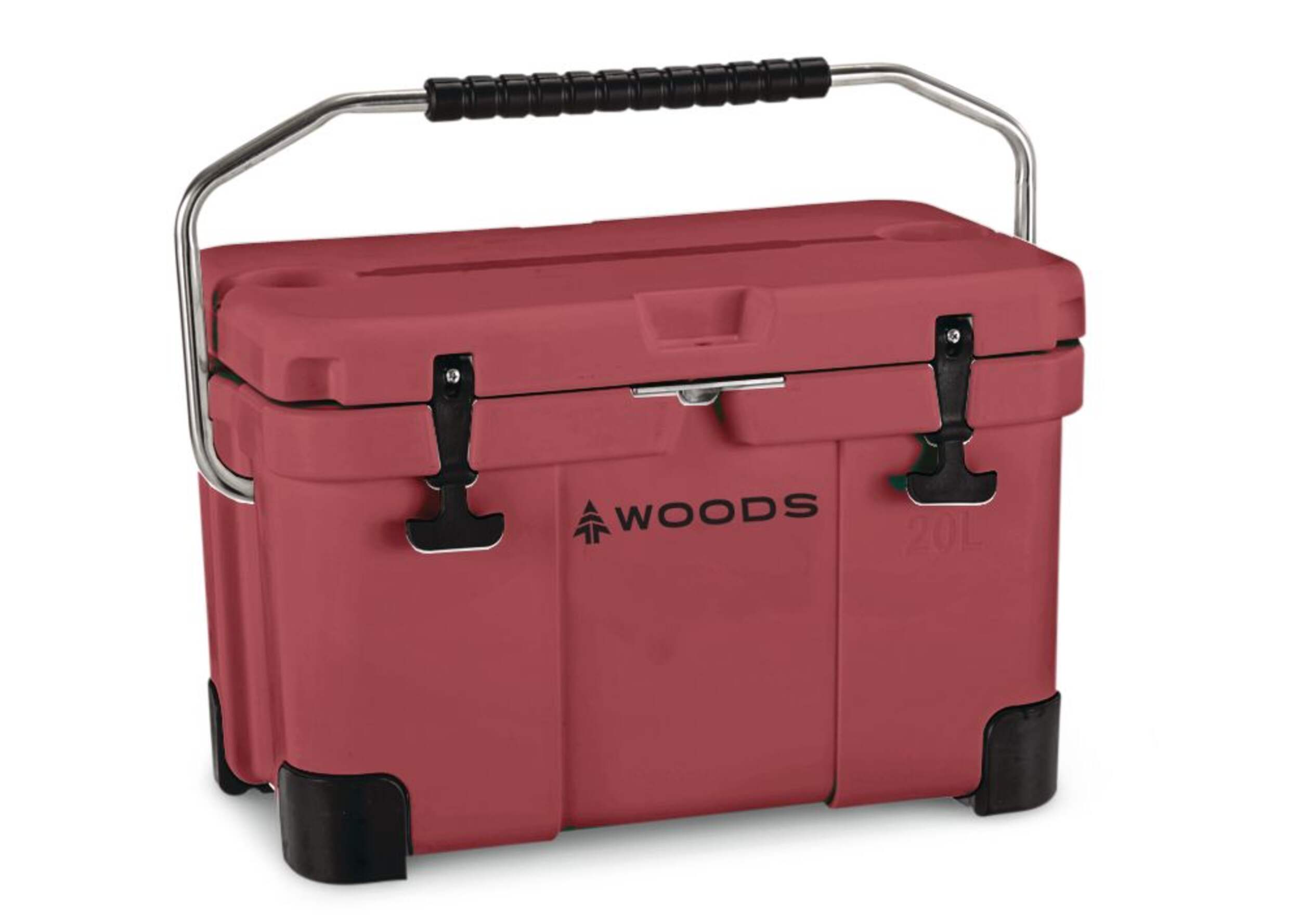 Woods ARCTIC Roto-Moulded Cooler with Handle, 20-L, Red Front_Three_Fourths_Angled_Right