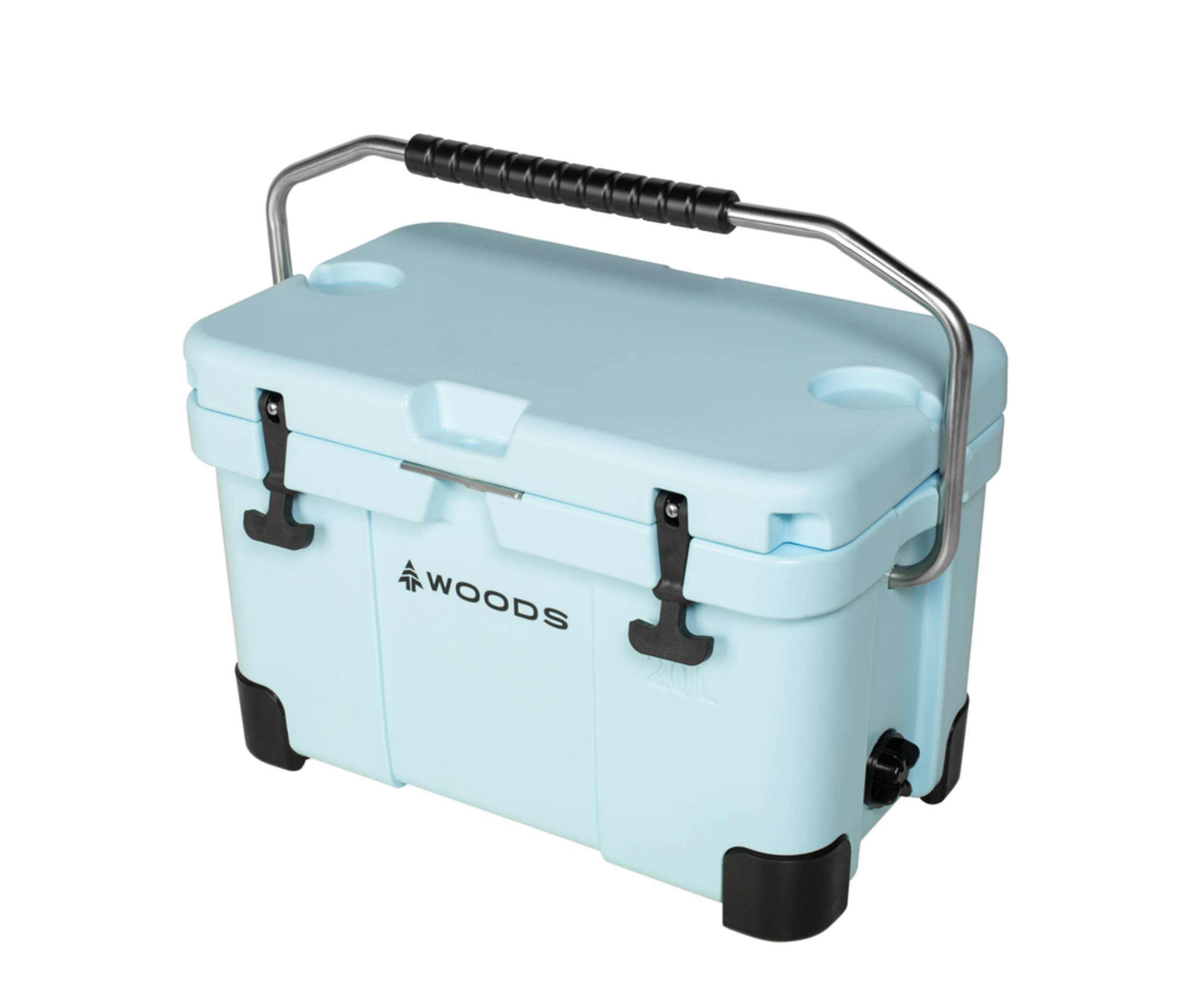 Woods™ ARCTIC Roto-Moulded Cooler with Handle, 20-L, Light Blue Front_Three_Fourths_Angled_Left