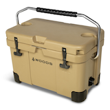Woods™ ARCTIC Roto-Moulded Cooler with Handle, 20-L, Tan Front_Three_Fourths_Angled_Left
