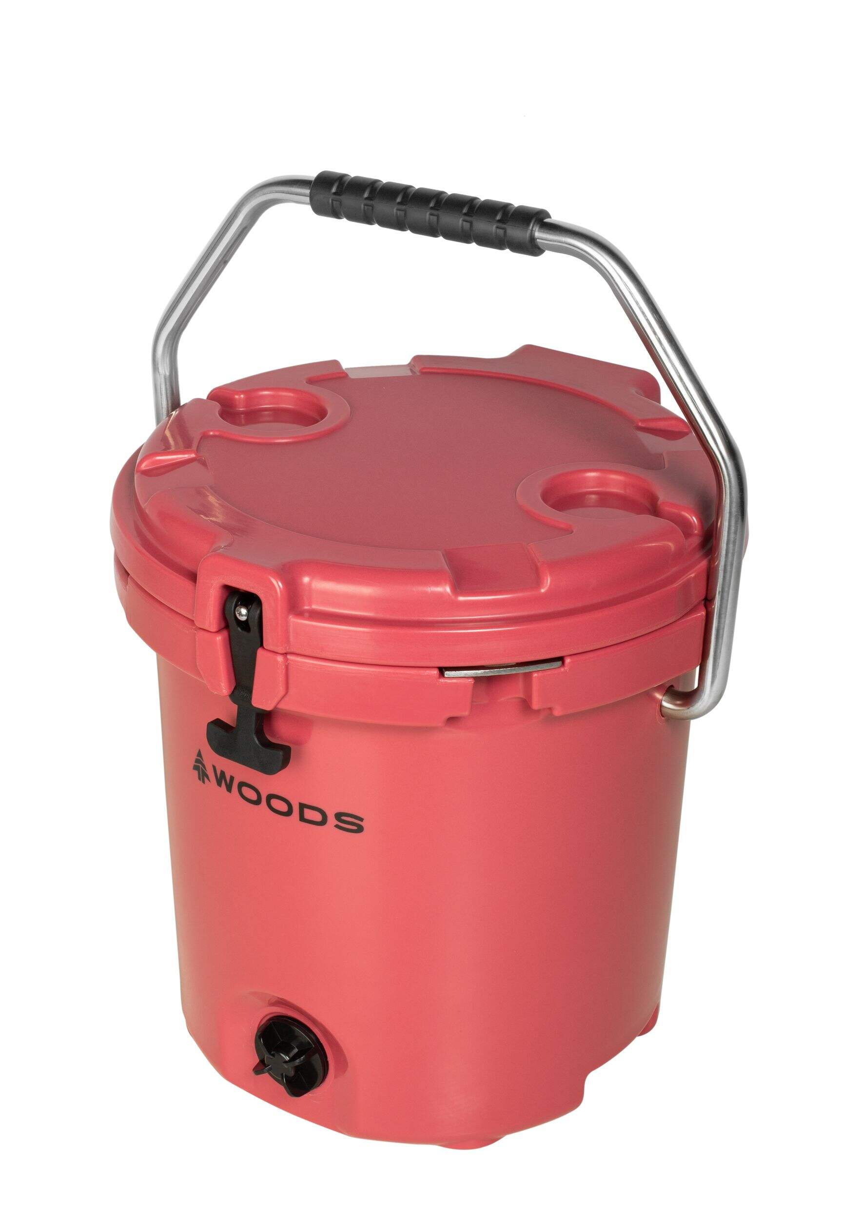 Woods™ ARCTIC Roto-Moulded Bucket Cooler with Handle, 19-L, Red Front_Three_Fourths_Angled_Left