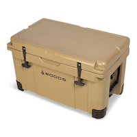 Woods ARCTIC Roto-Moulded Cooler, 35-L, Tan Front_Three_Fourths_Angled_Left