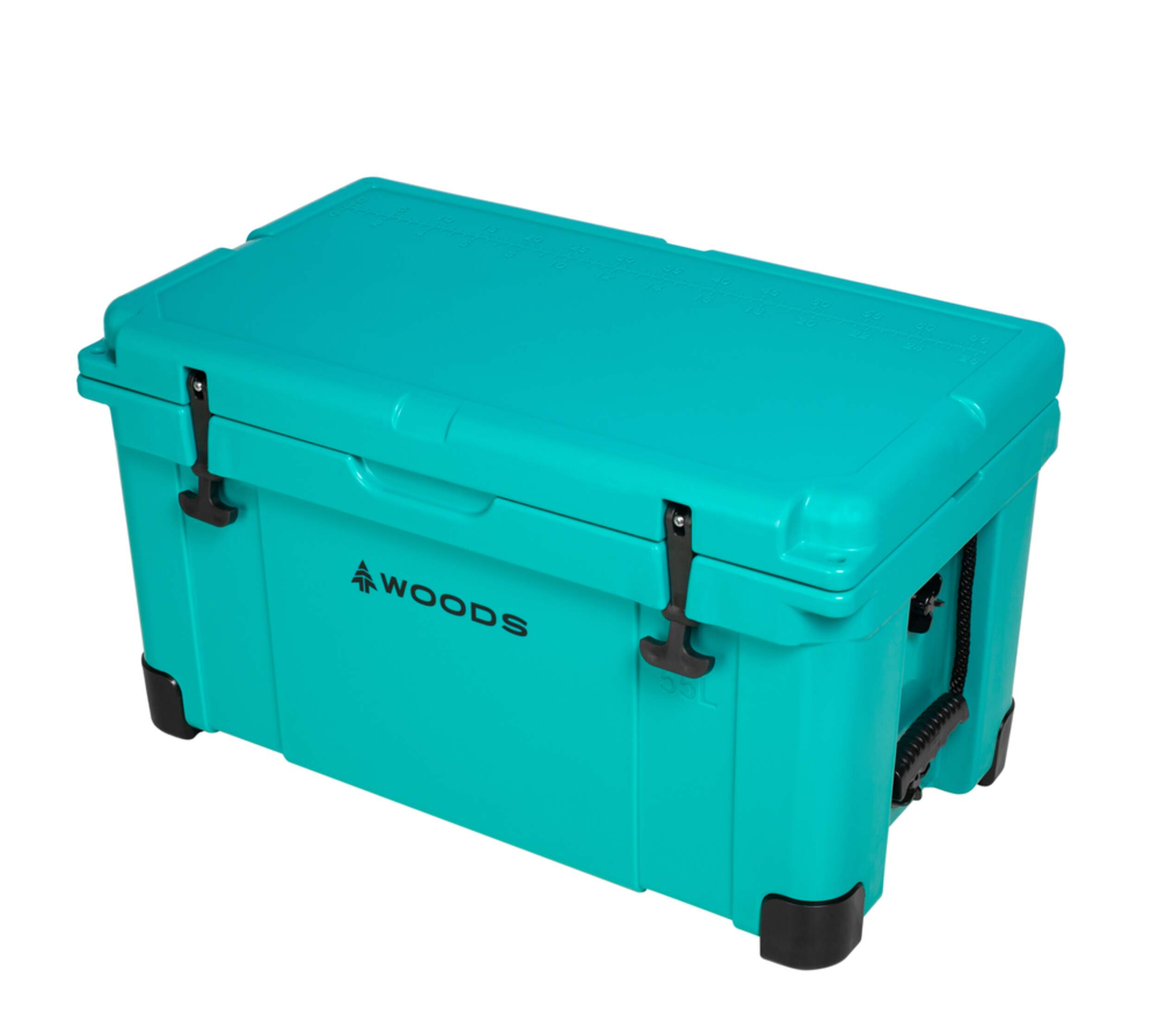 Woods ARCTIC Roto-Moulded Cooler, 55-L, Turquoise Front_Three_Fourths_Angled_Left
