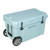 Woods ARCTIC Wheeled Roto-Moulded Cooler with Handle, 65-L, Light Blue Front_Three_Fourths_Angled_Right