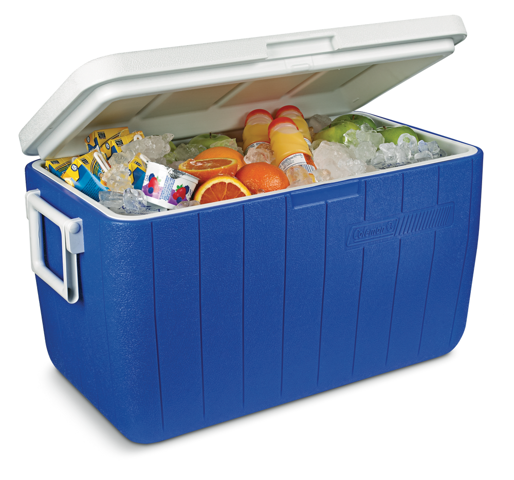 Coleman Chiller 48-Quart Hard Cooler, Holds 2-L Bottles Upright, Blue ...