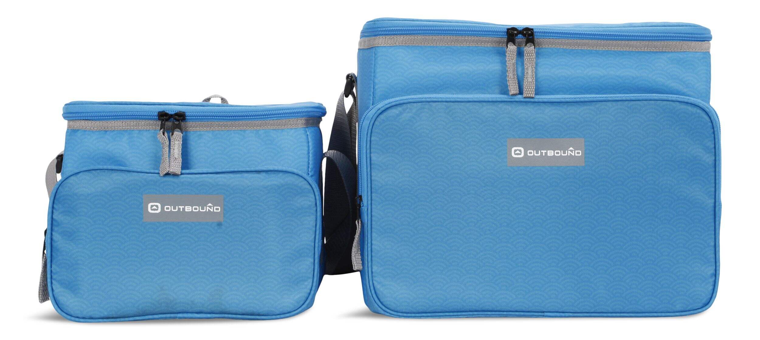 Outbound Picnic Combo Soft Cooler, Blue, 2-pc Front_Flat