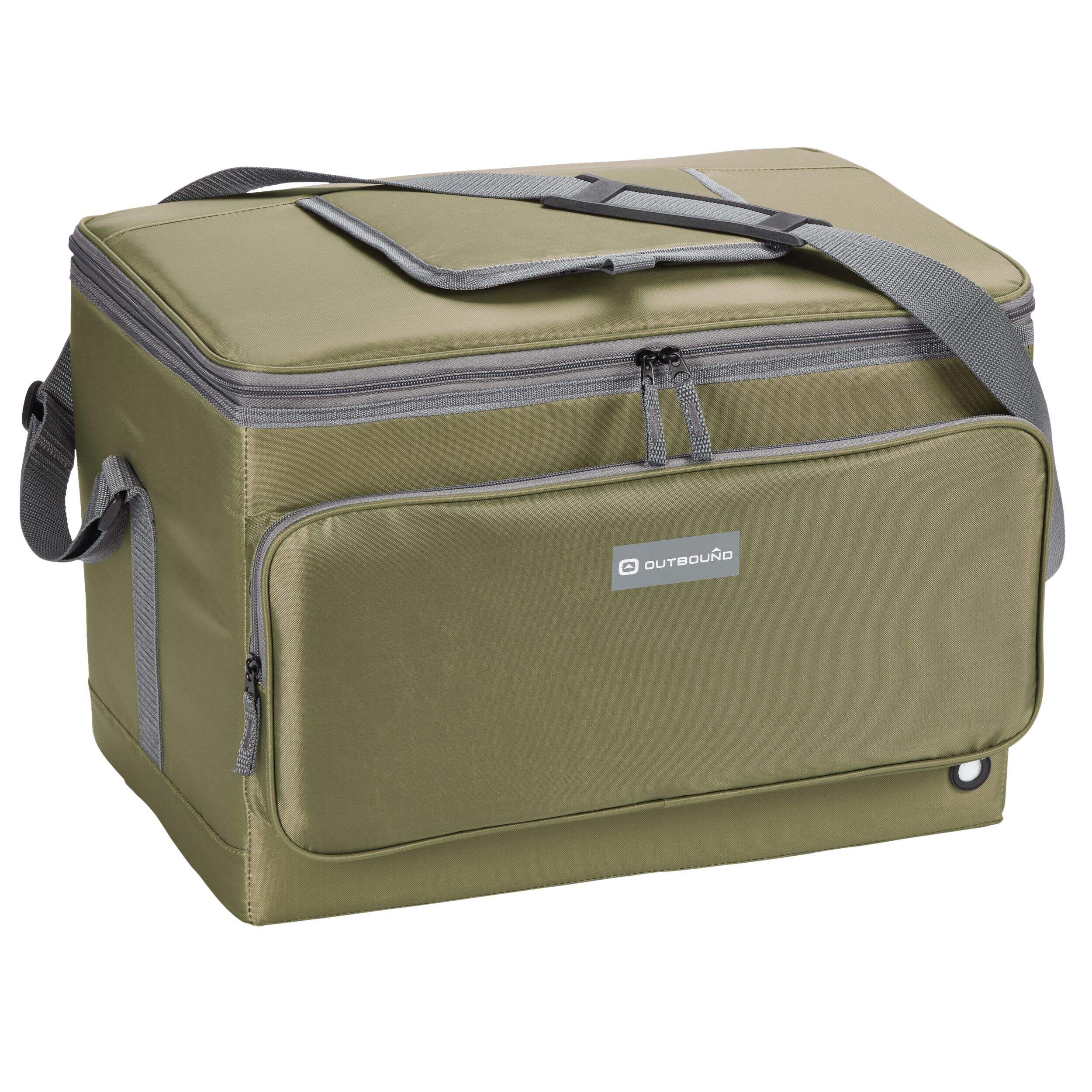 Outbound Large Collapsible Soft Cooler, 48 Can Capacity, 48-L, Olive/Green Front_Three_Fourths_Angled_Right