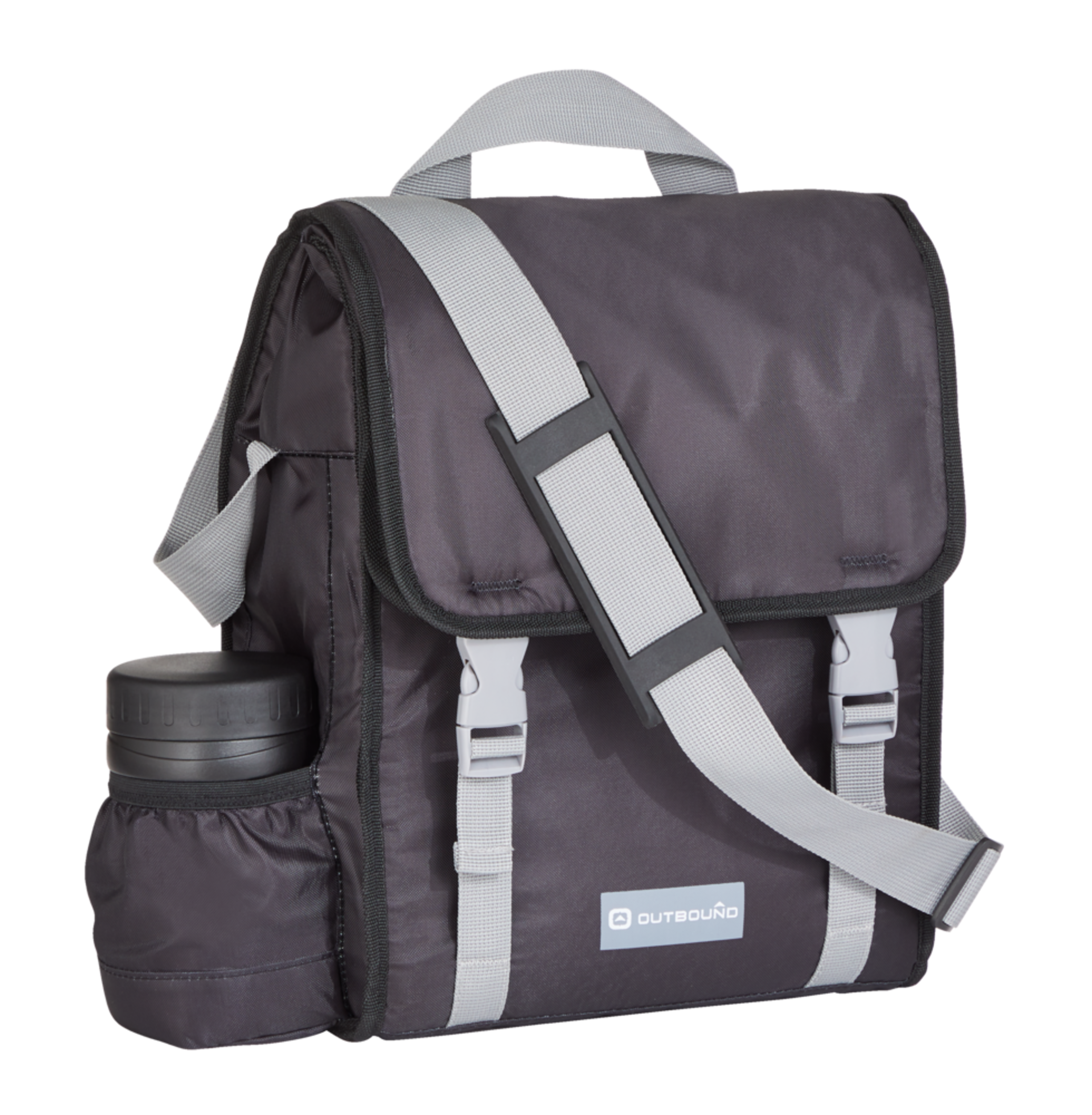 Outbound Soft Insulated Food Container with Cooler, 24 Can Capacity, 30-L, Black Front_Three_Fourths_Angled_Right