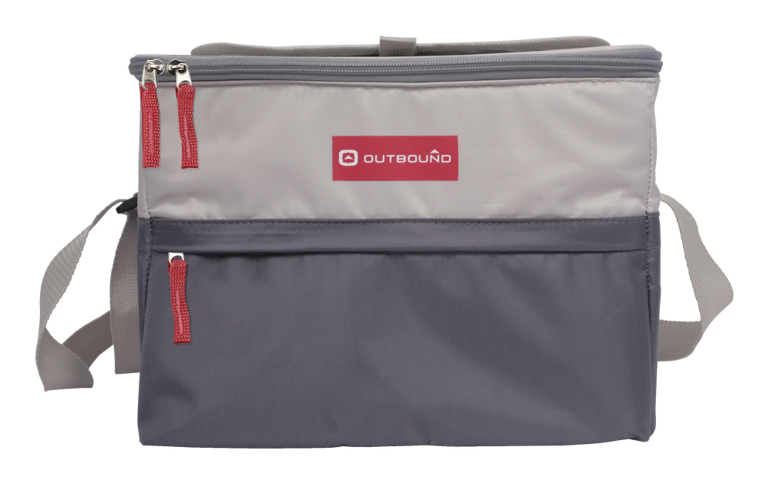 Outbound 12-Can Soft Cooler With Hard Liner, Grey Front_Flat