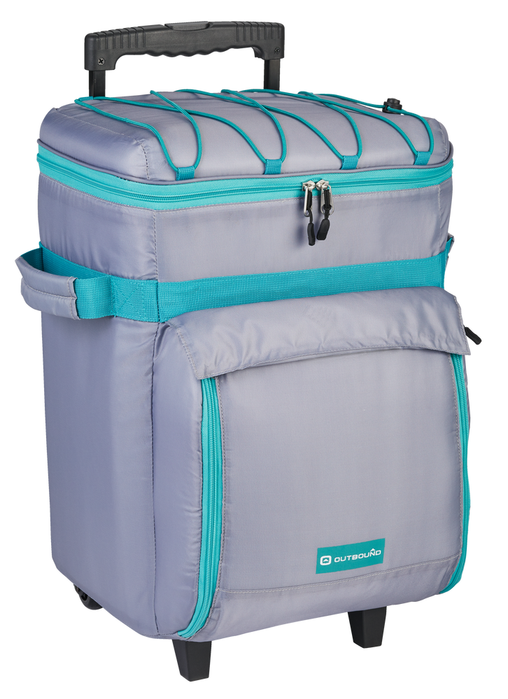 Outbound Wheeled Picnic Cooler, with Handle, 18 Can Capacity, Blue