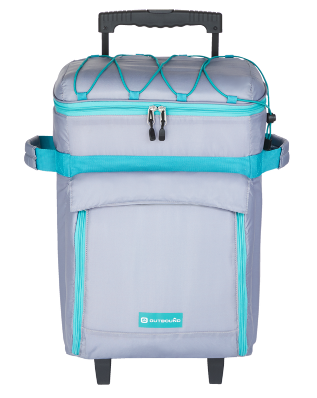 Outbound Wheeled Picnic Cooler, with Handle, 18 Can Capacity, Blue