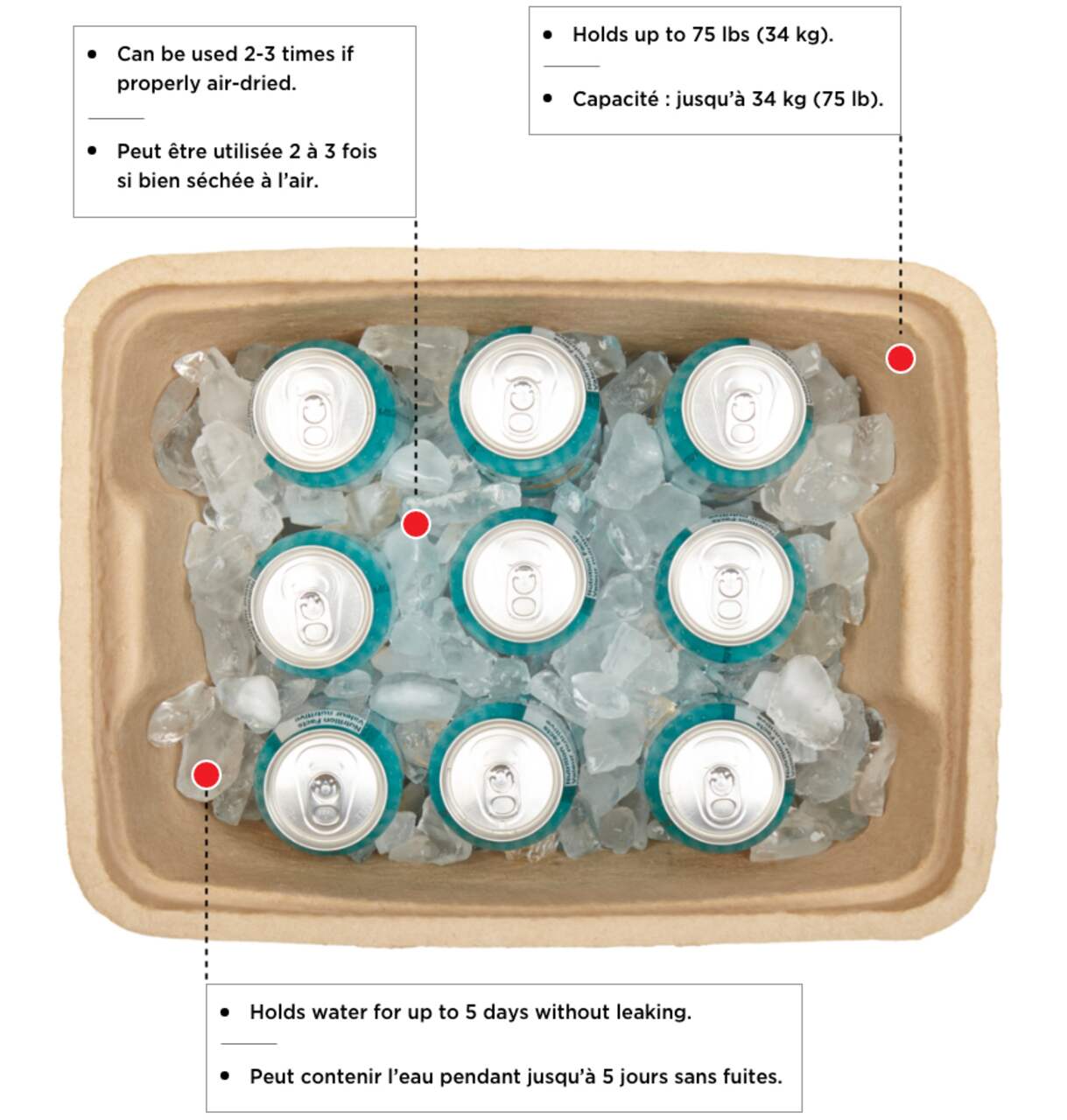 Igloo Recool Biodegradable Cooler, 34 kg, 15-L, Brown