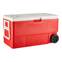 Woods™ Boreal 100 Wheeled Camping Cooler, 130-Can Capacity, 100-L Front_Three_Fourths_Angled_Right