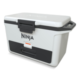 Ninja FrostVault™ 50-Quart Portable Hard Cooler with DryChill™ Drawer, White Front_Three_Fourths_Angled_Left