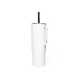 MiiR Stainless Steel Insulated All Day Straw Cup with Handle, White, 32-oz Front_Three_Fourths_Angled_Left