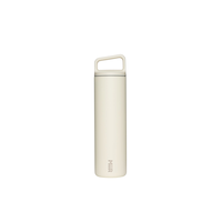 MiiR Wide Mouth Stainless Steel Insulated Travel Water Bottle with Press-Fit Slide Lid, Sandstone White, 20-oz Front_Flat