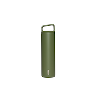 MiiR Wide Mouth Stainless Steel Insulated Travel Water Bottle with Press-Fit Slide Lid, Evergreen, 20-oz Front_Flat