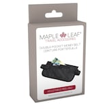 Maple Leaf Double Pocket Money Belt for Travel, Pouch For Cash, Cards, Passport & Phone Front_Flat