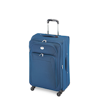 Outbound Coast Expandable Softside Spinner Wheel Travel Luggage Suitcase w/ Wet Pocket, 24-in, Blue Front_Three_Fourths_Angled_Left