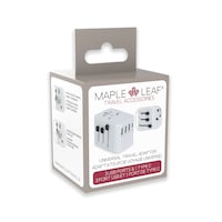 Maple Leaf International Universal Travel Adaptor Plug with 3 USB and 1 USB-C Charging Ports
