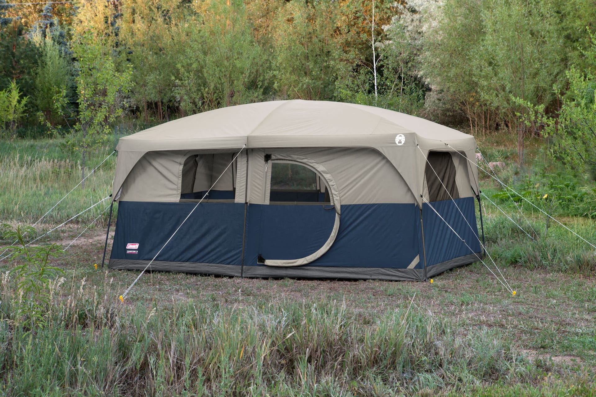 Coleman Hampton 3 Season 9 Person 2 Room Camping Cabin Tent w Room Divider Rain Fly Carry Bag 14 ft x 10 ft Canadian Tire