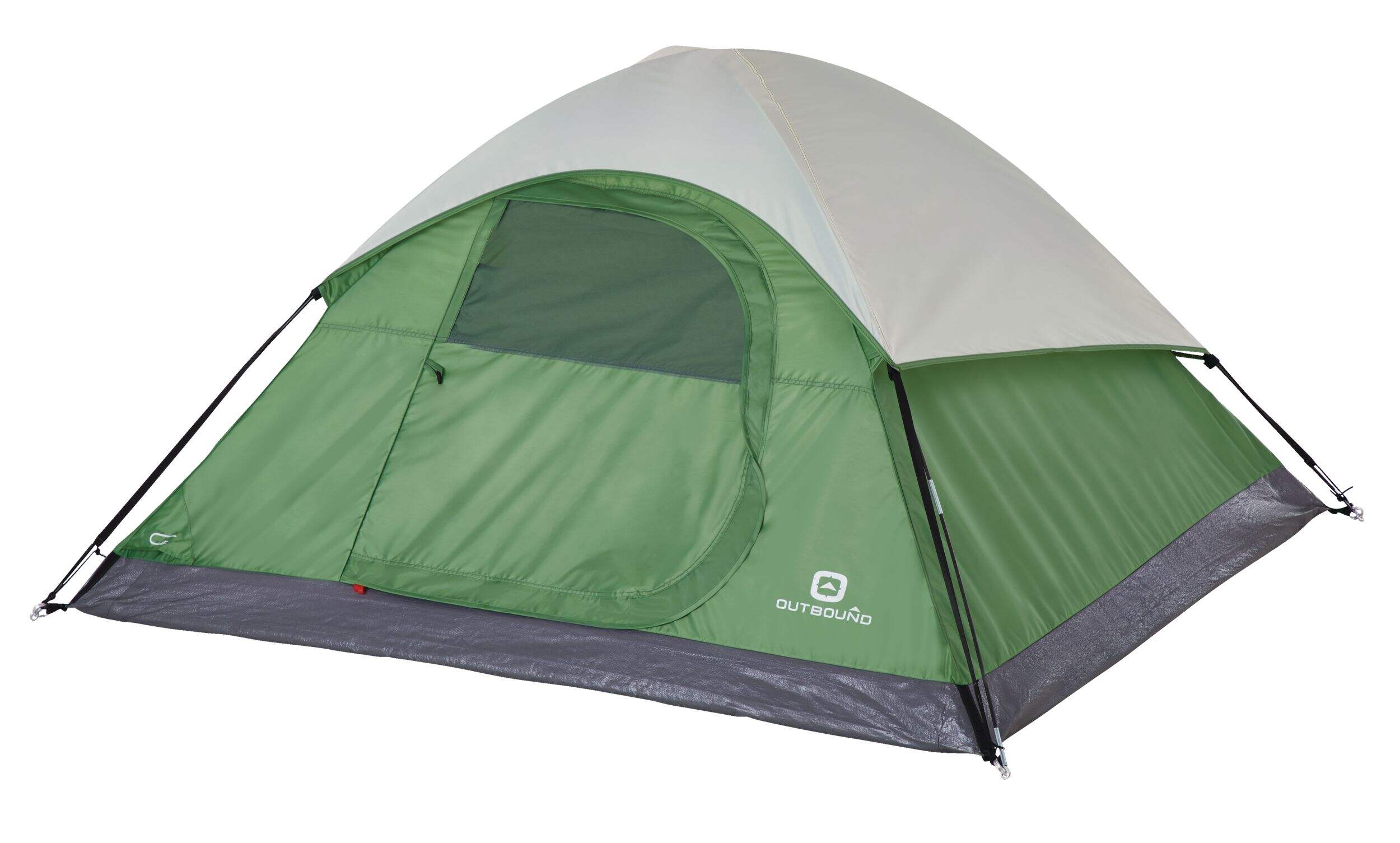 Outbound Youth Kids' 3-Season, 2-Person Easy Set-Up Camping Dome Tent w/ Rain Fly & Carry Bag Front_Angled_Left