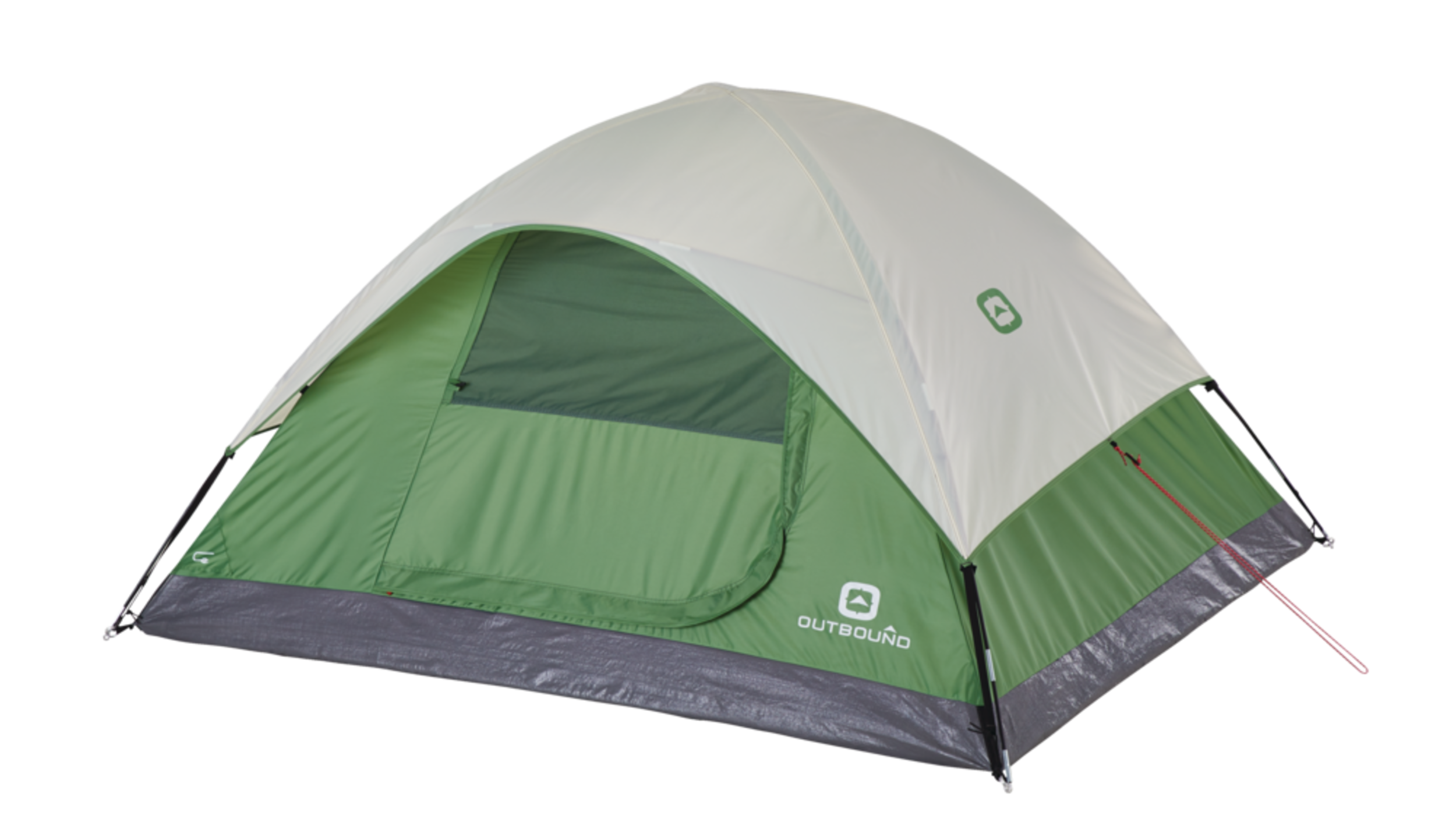 Outbound 3-Season, 3-Person Camping Dome Tent w/ Rain Fly & Carry Bag Front_Angled_Left