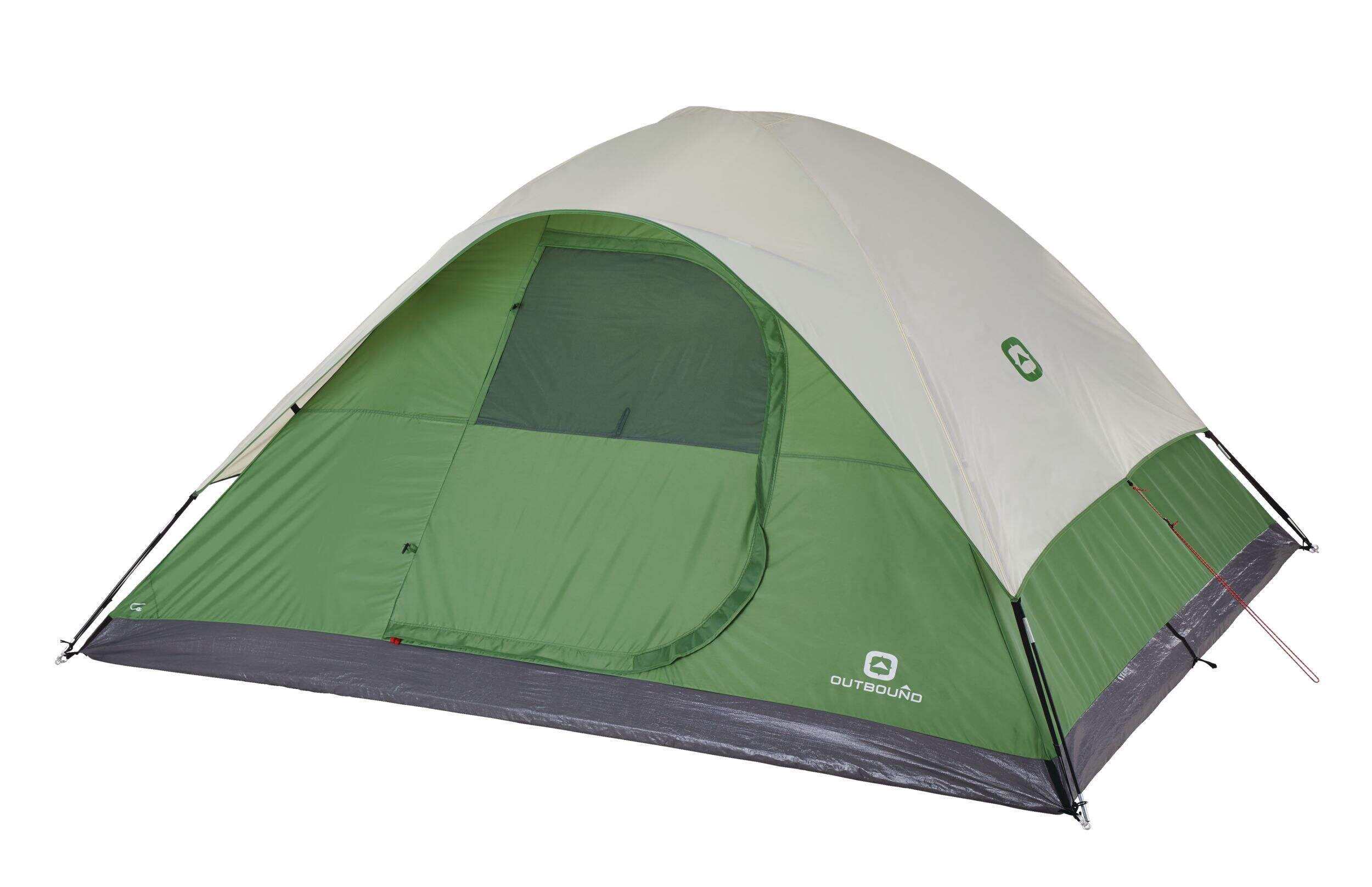 Outbound 3-Season, 6-Person Camping Dome Tent w/ Rain Fly & Carry Bag Front_Angled_Left