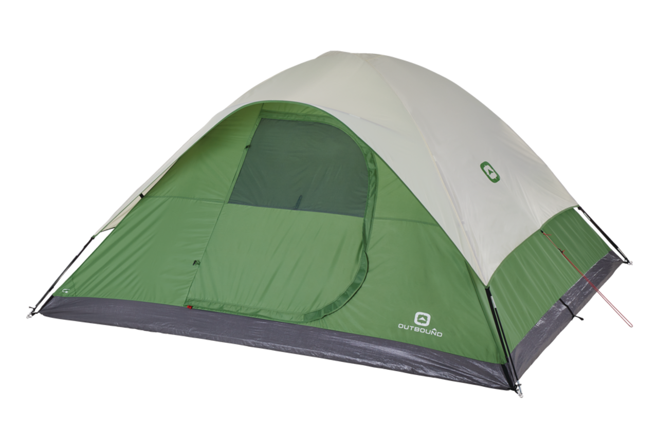 Outbound 3-Season, 6-Person Easy Set-Up Camping Dome Tent w/ Rain Fly &  Carry Bag